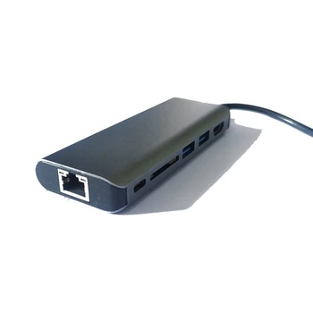 

6 in 1 USB C HUB, to HDMI + Gigabit Ethernet Port + 2XUSB3.0 + SD + PD for Laptop PC