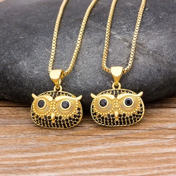 

2020 Hot Sale Dropshipping Owl Choker Necklace Crystal Animal Pendant Necklace 4 Styles Copper Zircon Choker Jewelry Wholesale