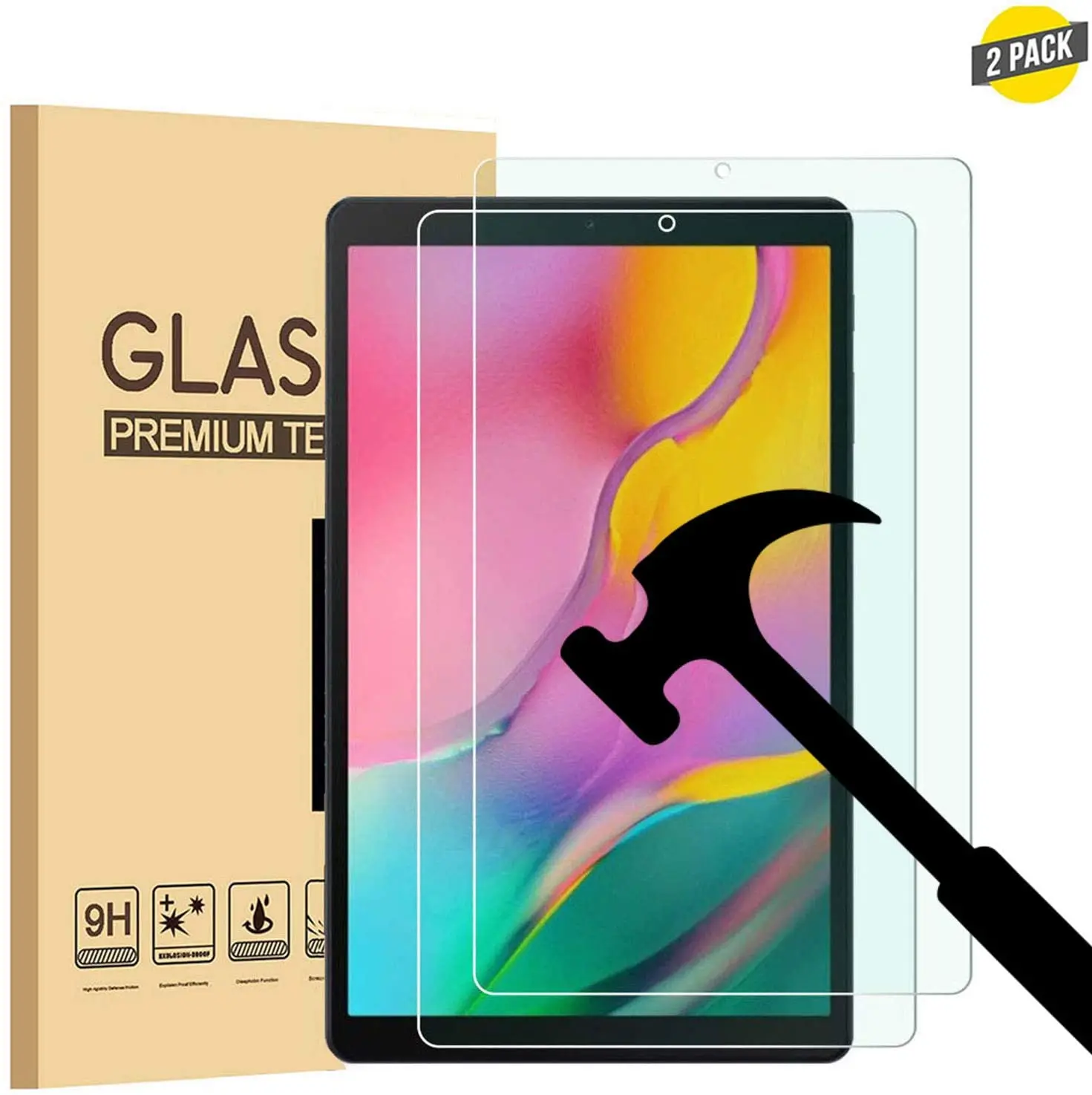

2 Pack Anti-Scratch Tempered Glass Screen Protector for Samsung Galaxy Tab A 10.1 2019 Released SM-T510/SM-T515 Screen Film