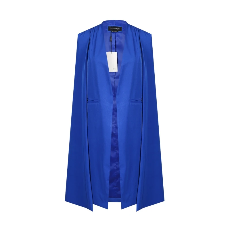 Koop HDY Haoduoyi 2019 Vrouwen Casual Open Voorzijde Windjack Mantel Split Lichtgewicht Trenchcoat Longline Cape Party Fasion Blazer
