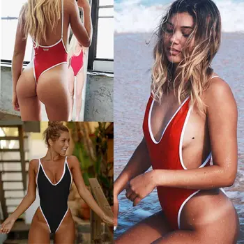 

Lace Up One Piece Swimsuit Cover Ups 2020 Sexy Swimwear Women High Waist Bathing Suit Backless Black Bodysuit feminina biquini