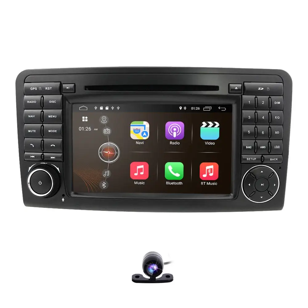 Camera3 Android 9,0 2din радио gps Navi для Mercedes Benz ML Класс W164 2005-2012 ML300 ML350 ML450 ML500 gps-навигация лектор usb bt - Цвет: Camera3