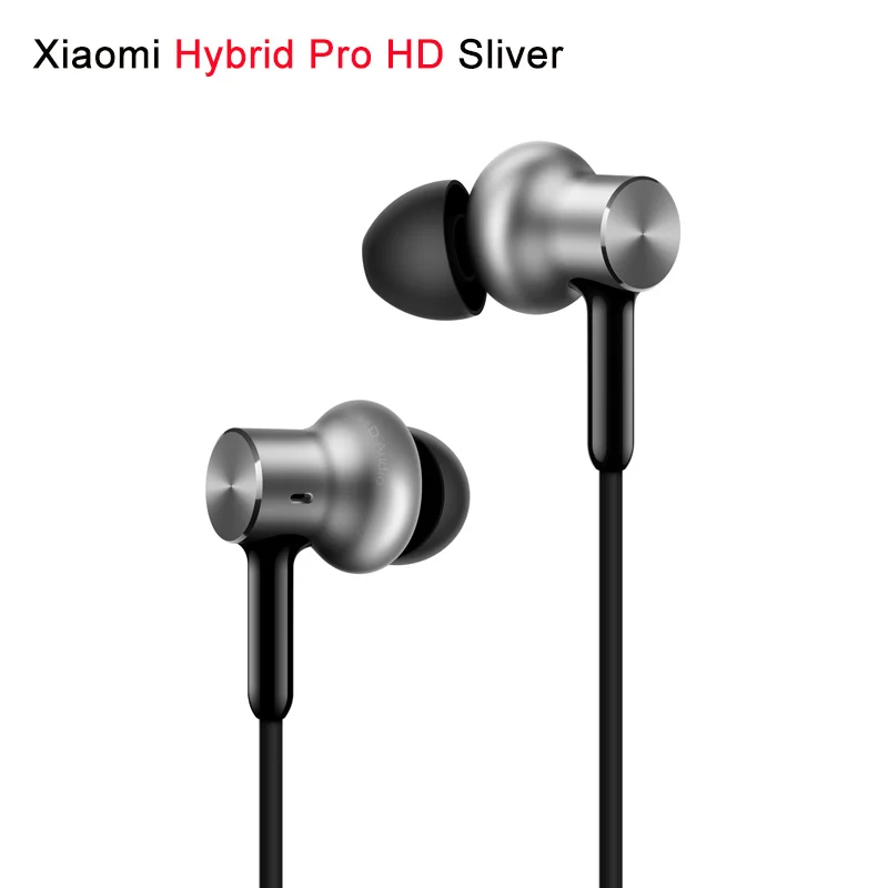 Оригинальные Xiao mi Hybrid Pro HD наушники/mi наушники Pro Circle Iron проводное управление с mi c тройным/двойным драйвером Dyna mi c сбалансированный - Цвет: Silver Hybrid Pro HD