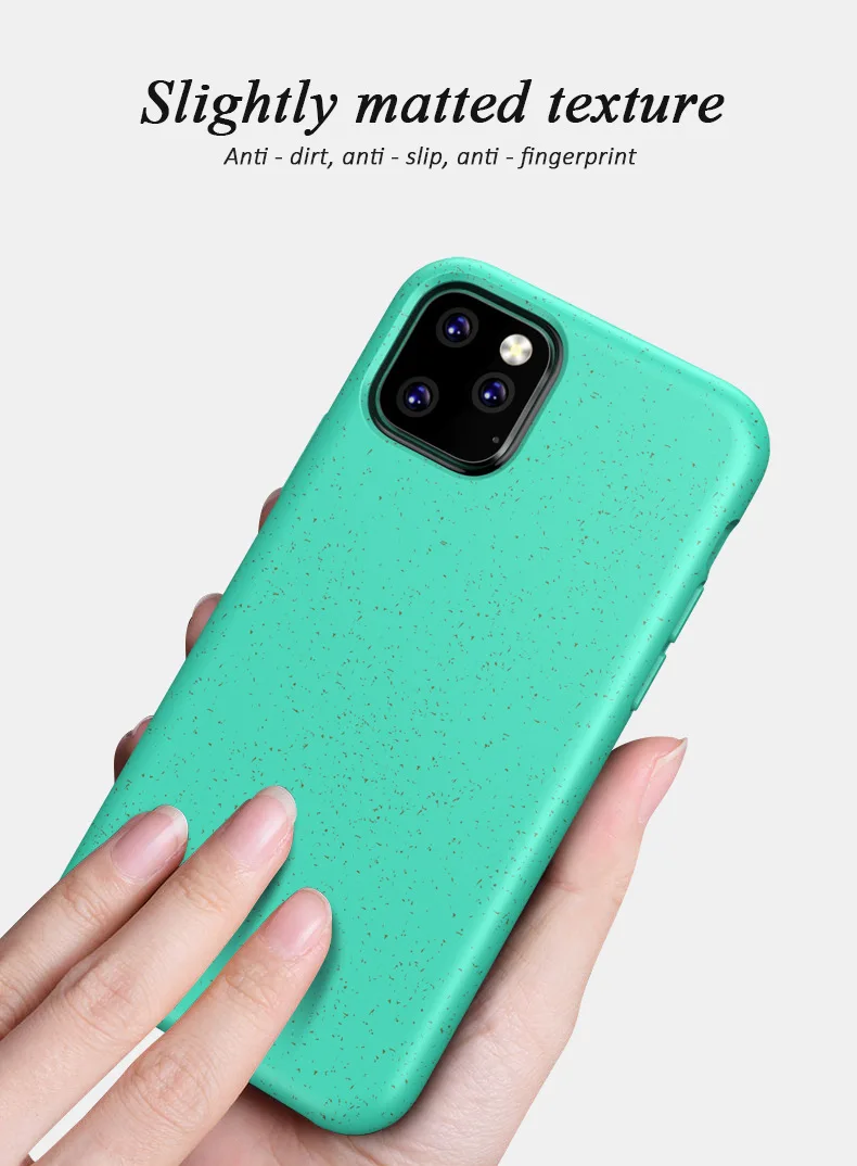 US $175.68 100Pcs Wholesale Wheat Straw Case For IPhone 12 Mini 11 Pro Max XS XR 7 8 Plus SE2 EcoFriendly Soft TPU Solid Color Back Cover
