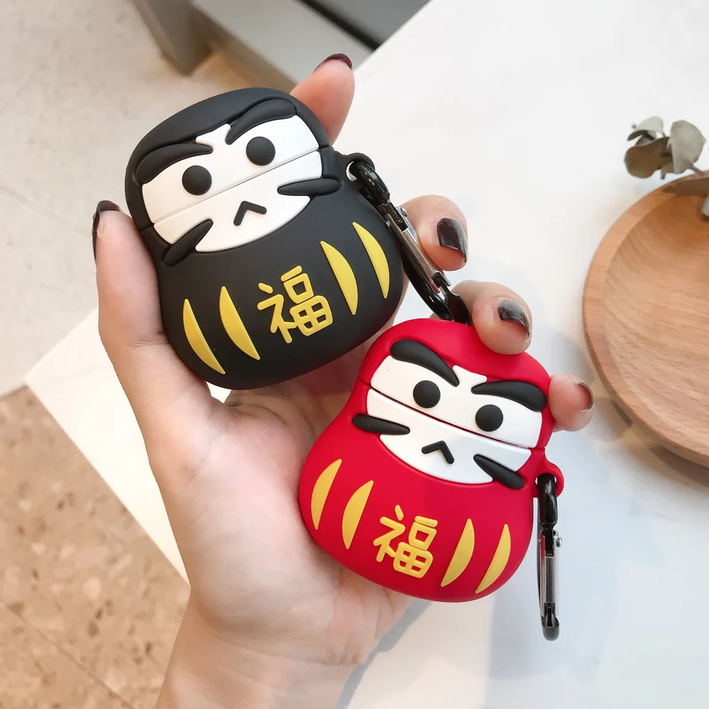 

JAPANESE ICON FORTUNE Dharma 3D SOFT Silicone case for Airpods good luck damo DARUMA for Apple Airpods2 bluetooth earphone case