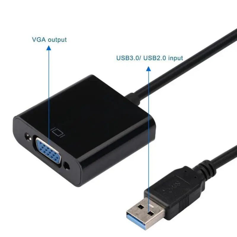 USB 3,0 VGA адаптер 1080P высокой четкости Plug-and-play видео конвертер для Win7/8/10