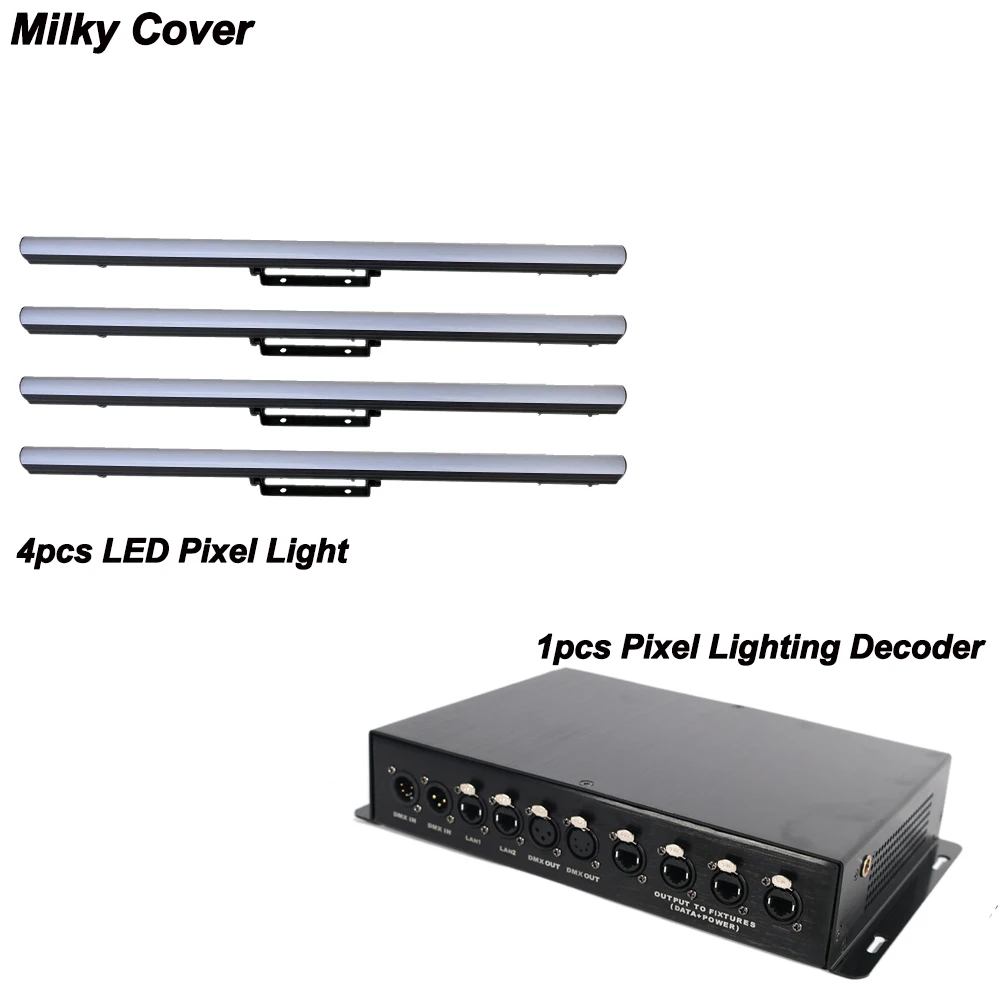 4pcs Milky cover NEW Music DJ Effect Light 40x0.5W LED Pixel Strip Light And Pixel Lighting Decode DMX512 Control For Disco Party Stage Lights - Цвет: 4pcs Milky cover
