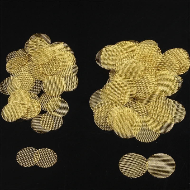 

500Pcs/Pack Golden Brass Smoking Screens Copper Pipe Net For Hookah Water Pipe Tobacco Metal Filters Gauze 16mm 20mm Wholesale