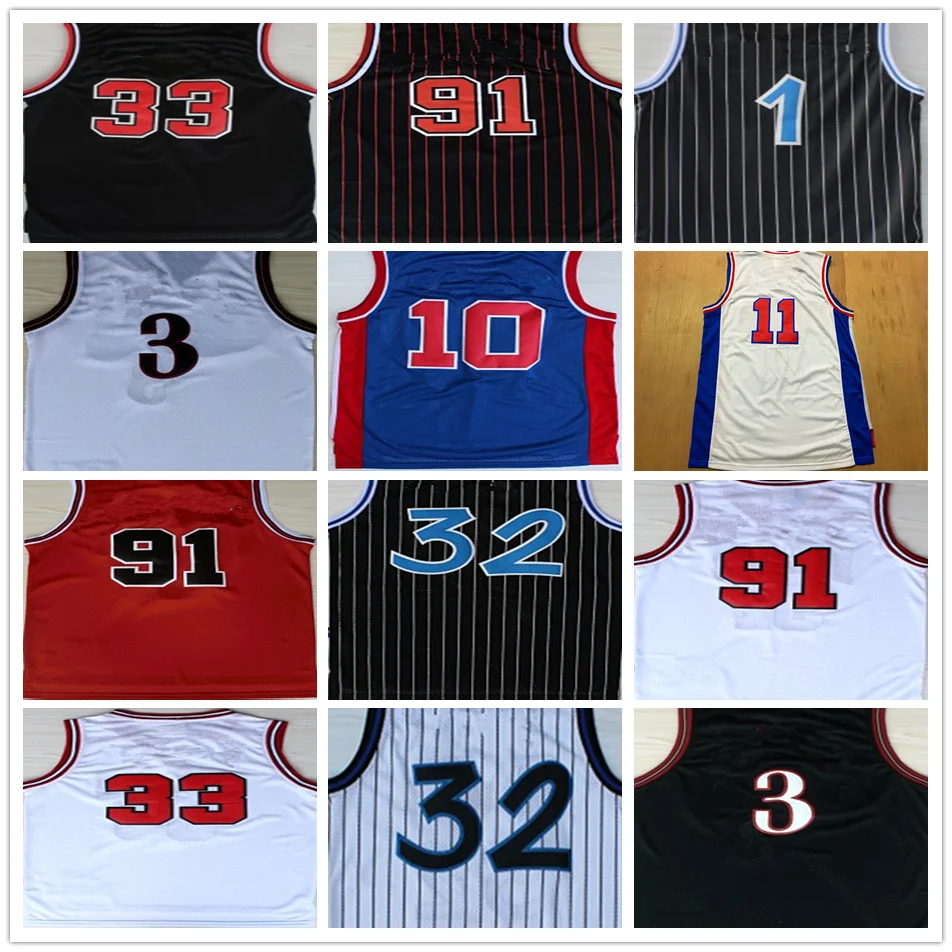 

Mens Dennis Rodman Allen Iverson Shaquille O'Neal Isiah Thomas Peny Hardaway Scottie Pippen Throwback Jersey Stitched