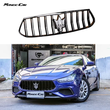 

Maserati Ghibli Grille Trofeo Style Limited Edition High Gloss Black with Mirror Finish Emblem Facelift New Style Bodykit