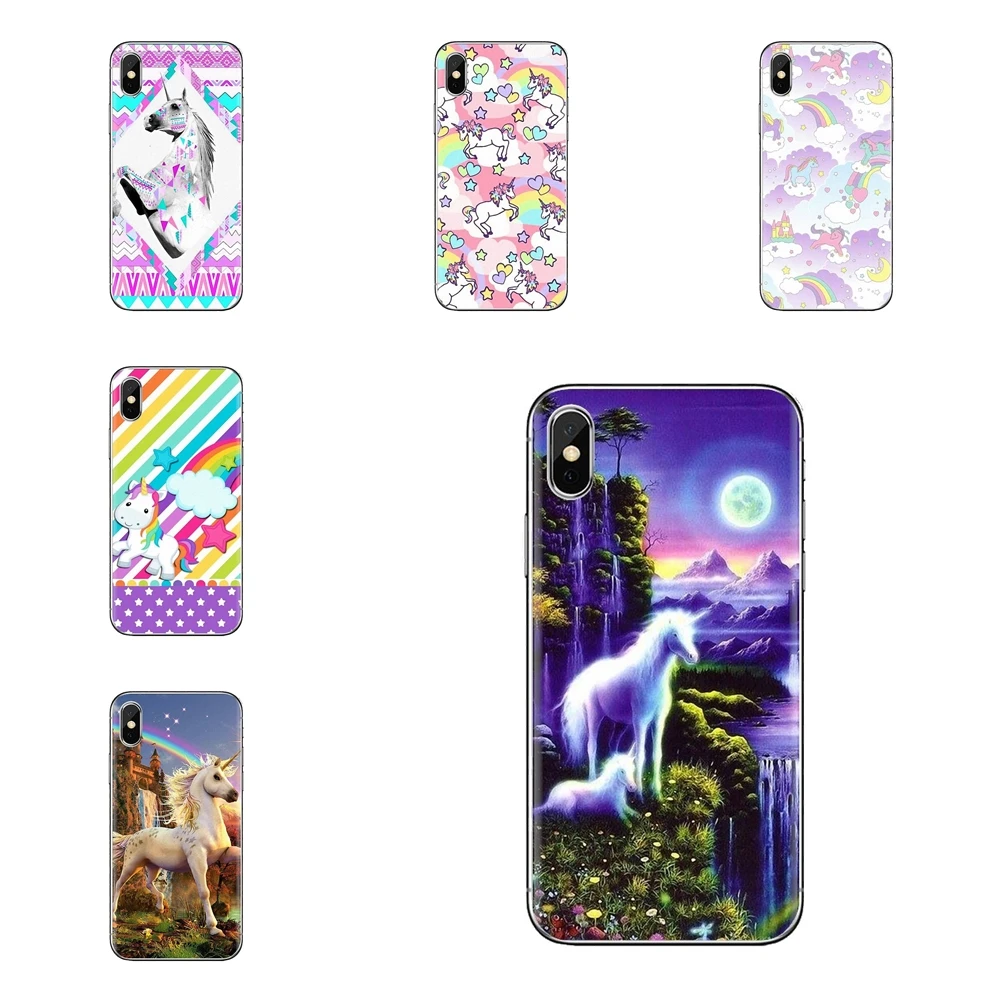 For iPhone XS Max XR X 4 4S 5 5S 5C SE 6 6S 7 8 Plus Samsung Galaxy J1 J3 J5 J7 A3 A5 Rainbow Pink Horse Puke Unicorn Case Cover |