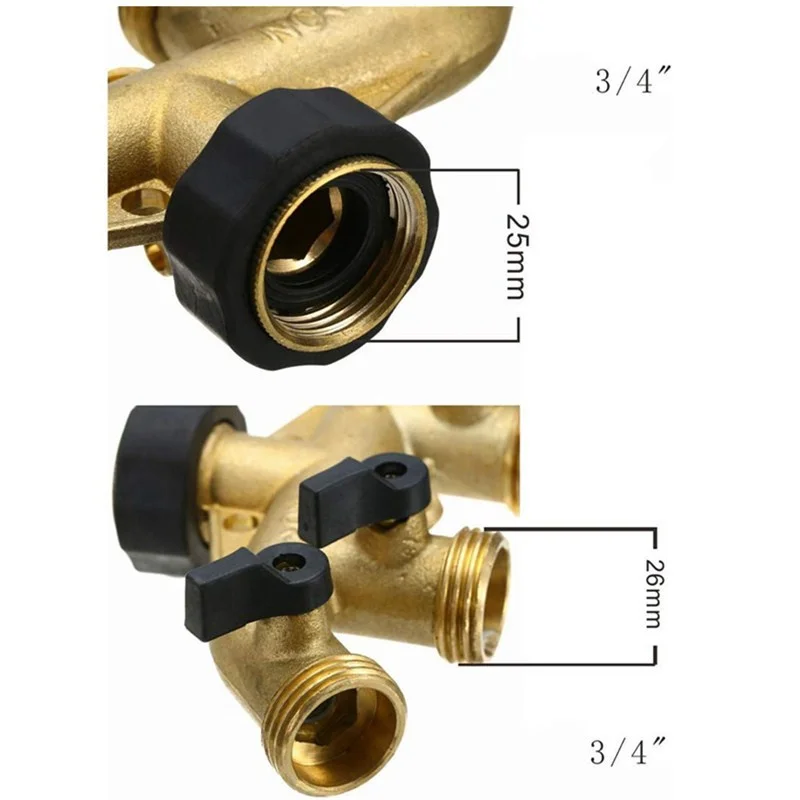 Adattatore Giardino 3/4 Splitter Per Tubo Flessibile In Ottone A 4 Vie, Irrigazione A Goccia Attrezzi Da Giardino Rubinetto~p149408116 Splitter Tubo Giardino 4 Vie