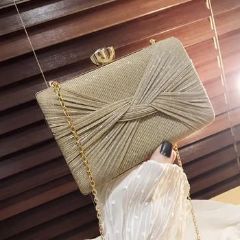 

Bow Square Clutch Bag 2020 Fashion New High quality Women's Designer Party Handbag Diamond Buckle Chain Shoulder Messenger Bag