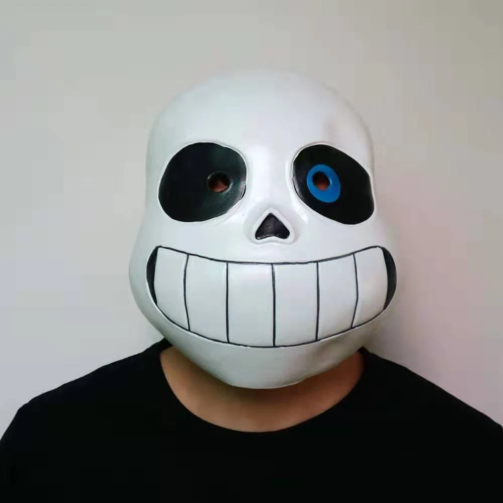 Маска для косплея Undertale Sans латексная маска головной убор с черепом на Хэллоуин