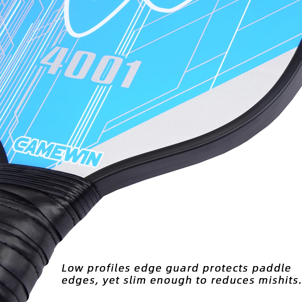 Ракетка Pickleball из углеродного волокна с графитовым покрытием для лица и полимерным сотовым ядром, ракетка Pickleball с ультра подушкой, низкопрофильная защита края