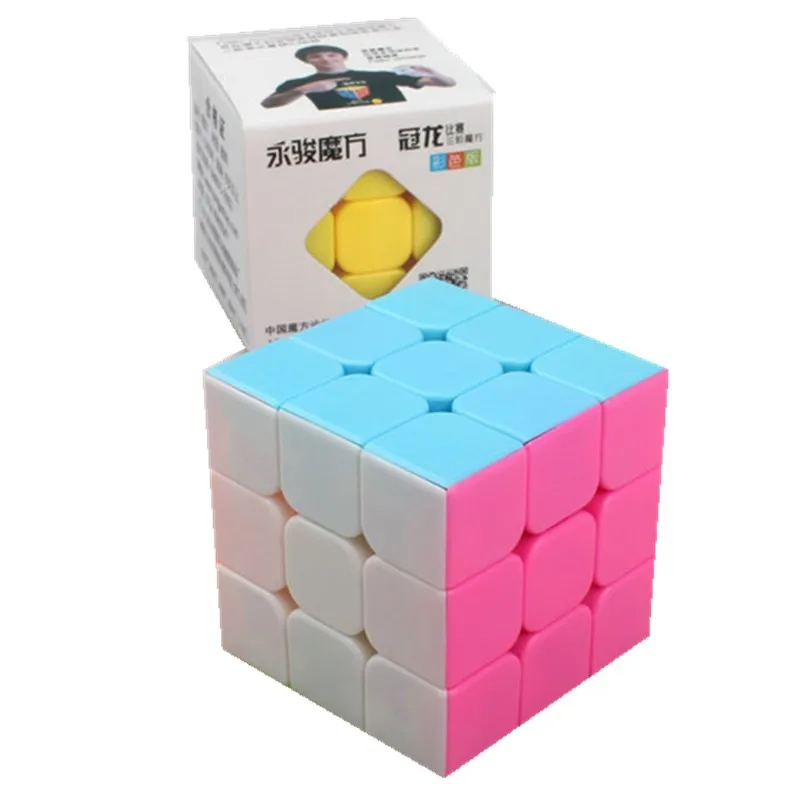 Yongjun YJ GuangLong 3x3x3 интеллектуальный Магический кубик безопасный АБС образовательная Разведка 2x2 кубар-Рубик на скорость детские игрушки подарок - Цвет: Pink