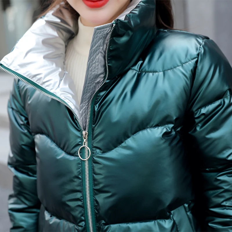Female Down Coat 2021 Autumn Winter Women Bright Color Thick Cultivating Outwear Female Cotton Padded Warm Jacket Outwear parka jacket women