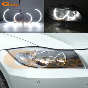 

For BMW 3 Series E90 E91 2005-2008 Halogen headlight Excellent C-Shape Style Ultra bright smd led Angel Eyes Car styling