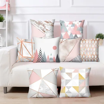 

Geometric Printed Throw Cushion Cover Bedroom Printing Cushion Pillow Case 45x45cm Grometric Striped Cushion Covers