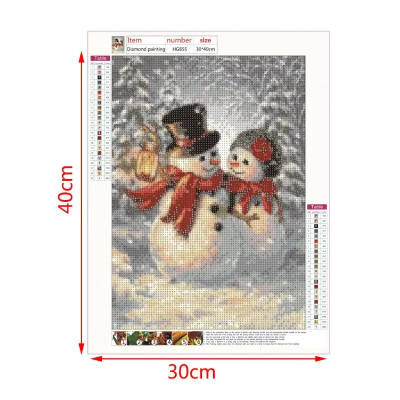 Snowman DIY 5D Full Drill Diamond Painting Embroidery Cross Stitch Kit Rhinestone Crystal Home Decoration Crafts Q6PE