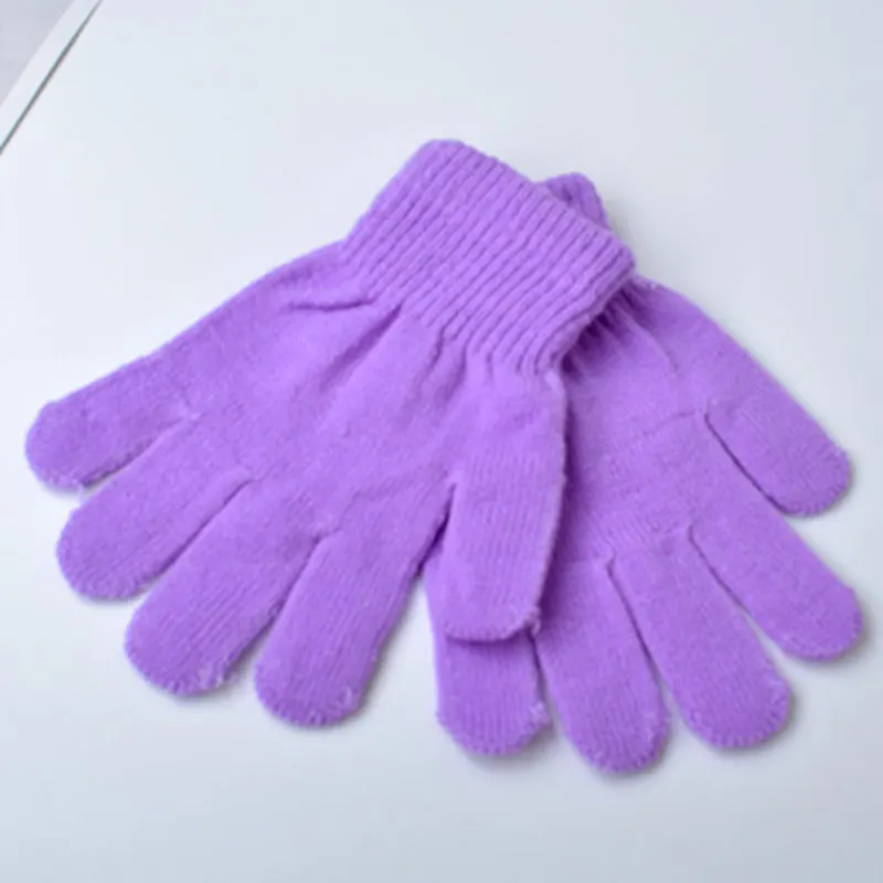 12 пар, Детские теплые одноцветные перчатки, зимние эластичные вязаные перчатки для мальчиков и девочек, GDD99 - Цвет: A