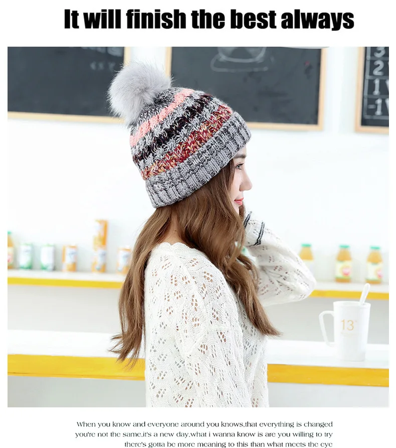 Корейский стиль модные зимние шляпы вязаные шапки mujer invierno бини женские зимние шапки для женщин с помпонами теплые шапки gorro