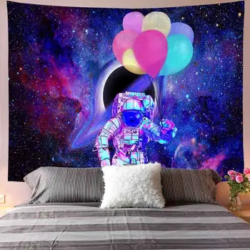

Planet Astronaut Wall Cloth Tapestries Galaxy Psychedelic Space Nasas Tapestry Hot Sale Wall Blanket Printed Bohemian Decor