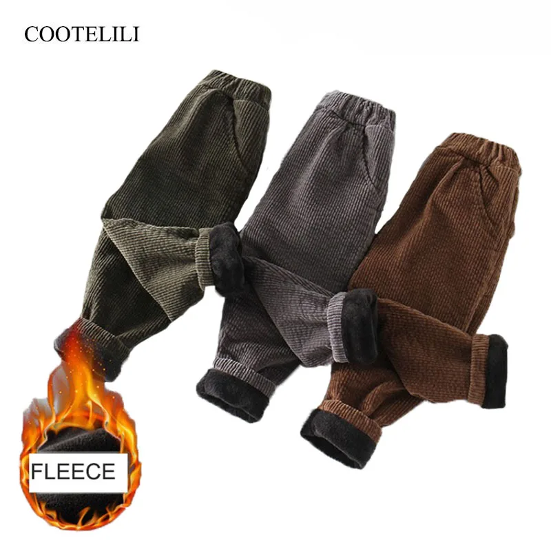 COOTELILI/Детские флисовые штаны для мальчиков зимние плотные леггинсы детские штаны для мальчиков теплые хлопковые брюки теплая бархатная одежда для маленьких мальчиков
