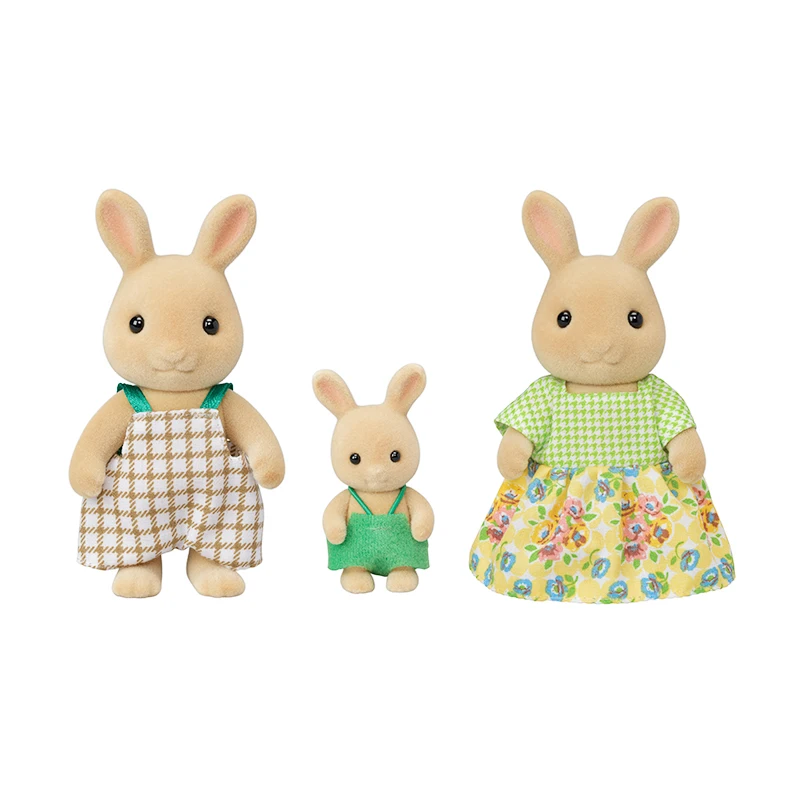 S01 Sylvanian Families кукольный домик пушистые фигурки Солнечный кролик Семья 3 шт. игрушки животных куклы девочка подарок 5372