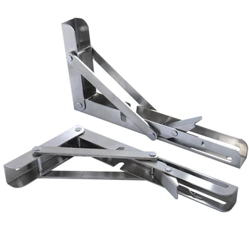 

Collapsible Shelf Brackets Folding Supports 15.7Inch Long Arm Heavy Duty Stainless Steel Construction