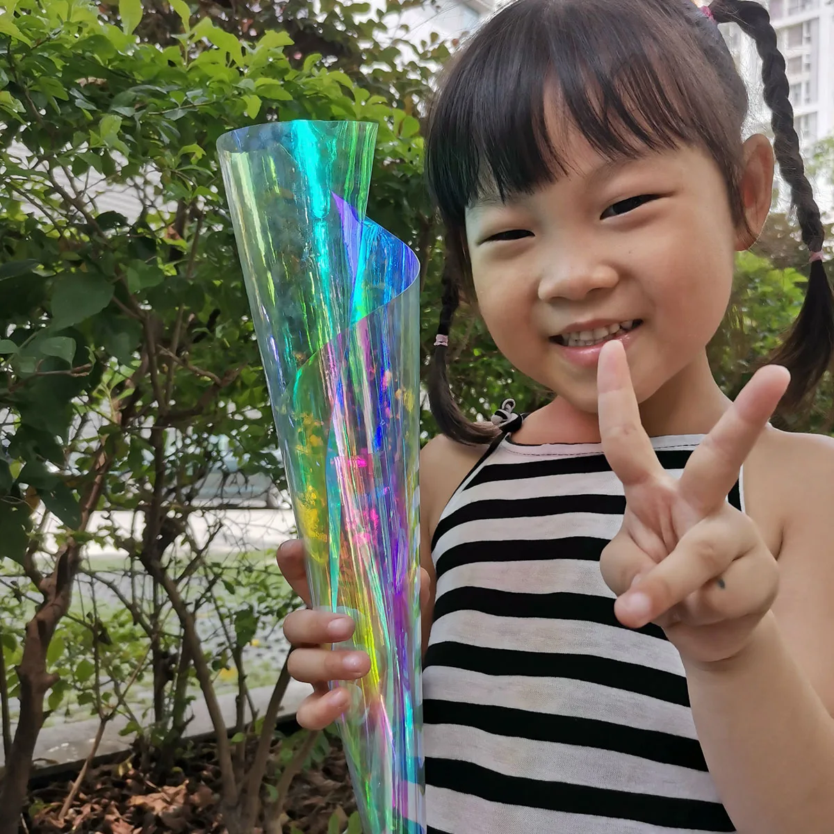 Selfadhesive Transparent rainbow film Sticker laser illusion film