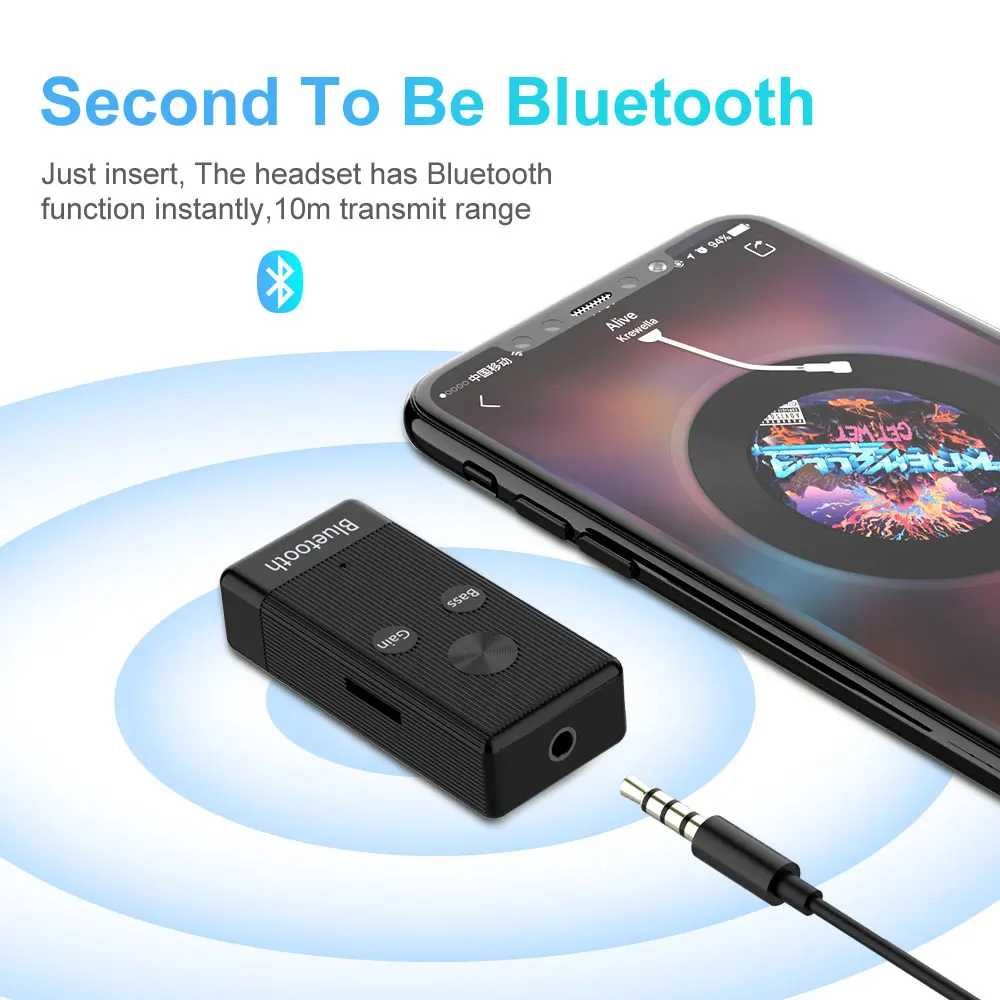 2 in 1 Wireless Bluetooth 5 0 Receiver Transmitter Adapter 3 5mm Jack For Car Music Audio Aux A2dp Headphone Reciever Handsfree