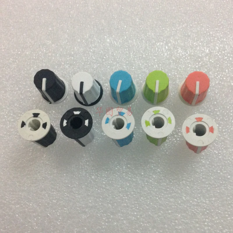 5pcs 90 degree rubber mixer potentiometer knob cap / Playing discs dimming table equalizer audio volume switch knob