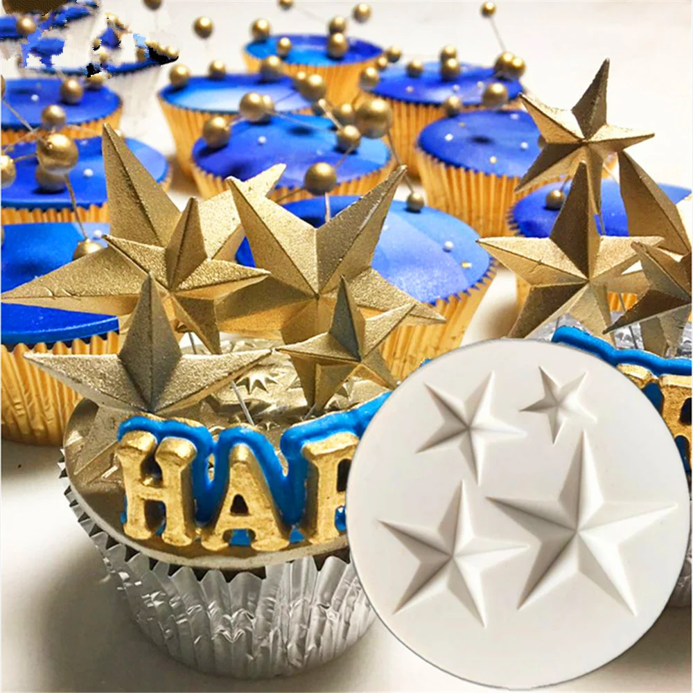 

Five-pointed Star Fondant Cake Silicone Mold DIY Candy Cookie Cupcake Molds Cake Baking Decorating Tools Biscuits Mould