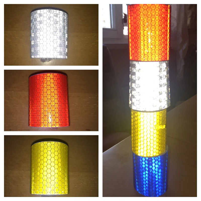 Tira reflectante de coche de 100x5cm, pegatinas de decoración de estilo tira de advertencia de carretera, cinta de seguridad para motocicleta, reflectante de coche de bebé, cinta de seguridad vial