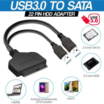 

2019 Newest Fashion USB 3.0 to SATA 22Pin Data Power Cable Adapter for 2.5inch Hard Disk Driver
