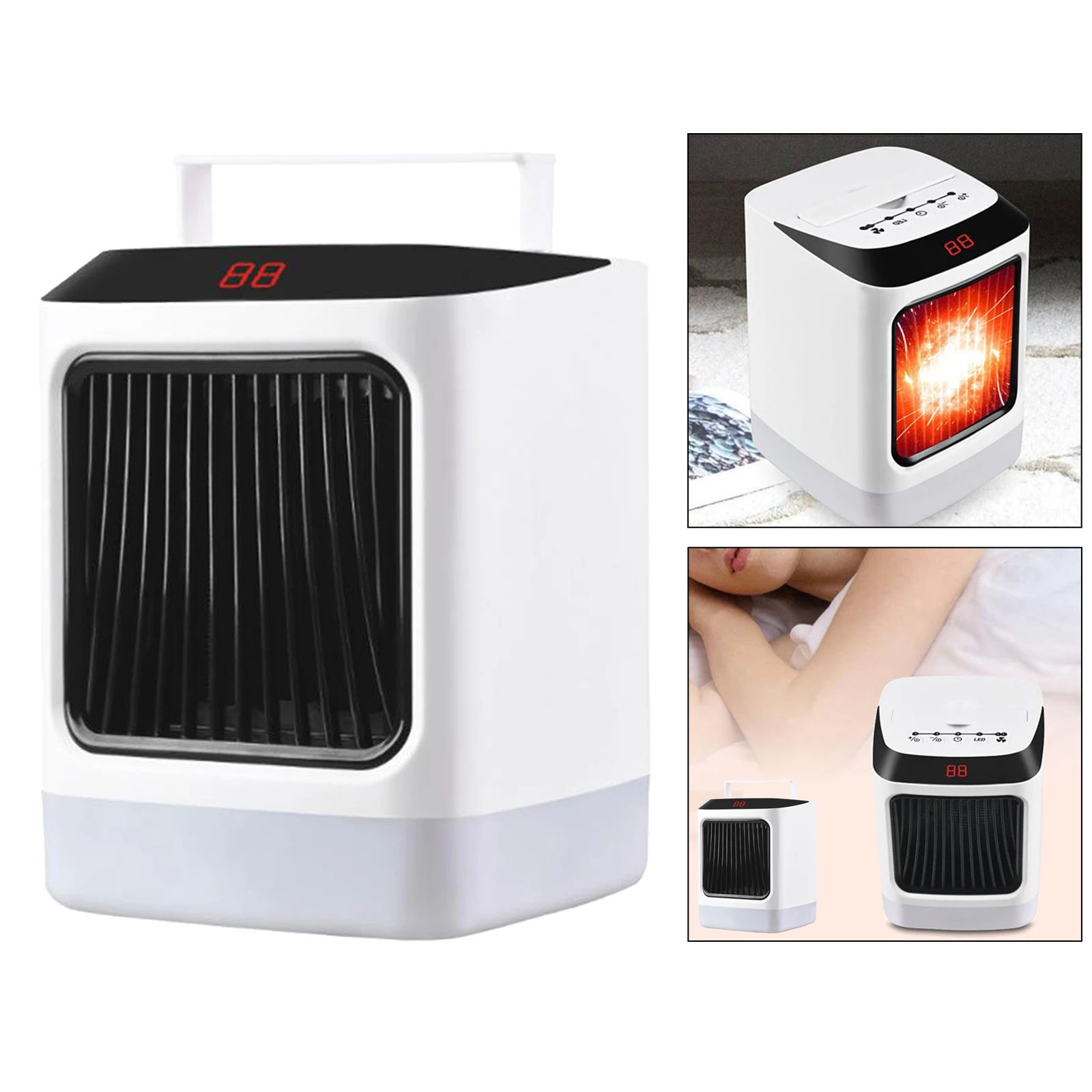 800W Portable Electric Ceramic Quiet Space Heater Fan Thermostat Fast Heating