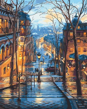 

Painting By Numbers Scenery DIY Oil Coloring By Numbers Street Landscape Canvas Paint Art Pictures Home Decor