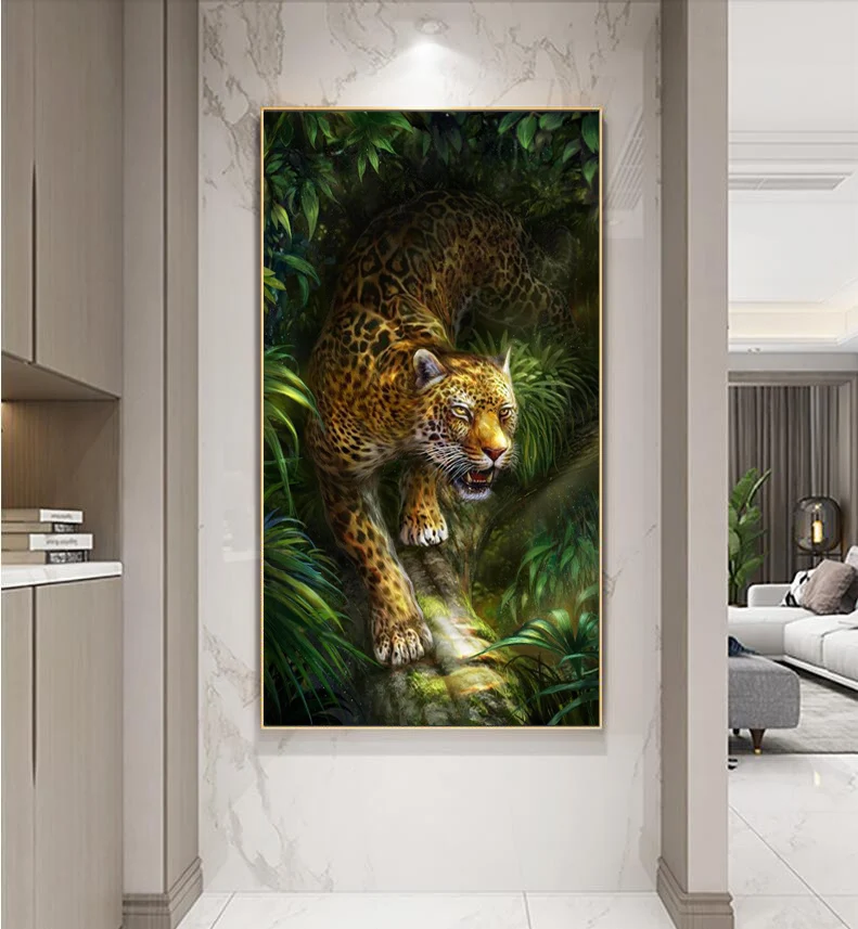 Animals Art Luxury Panther Leopard Paintings on Canvas Wall Pictures for Living Room Wall Art Posters Prints Home Cuadros Decor