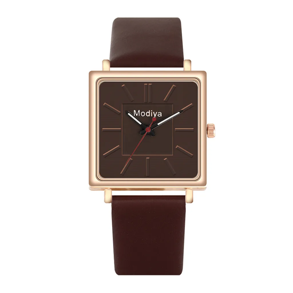 Продукт женские часы с квадратным циферблатом дамские Модные кварцевые наручные часы кожаный ремешок часы Повседневное платье Reloj Mujer 533