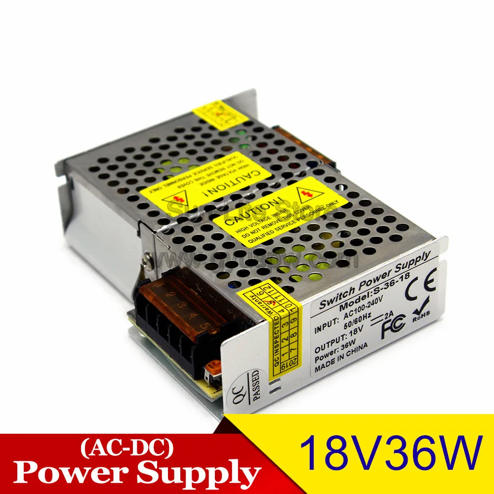 Источник питания DC 12V 15V 18V 24V 25W 36W Трансформаторы освещения 110v 220v AC к DC12V DC24V DC15V DC18V SMPS для светодиодного освещения CCTV