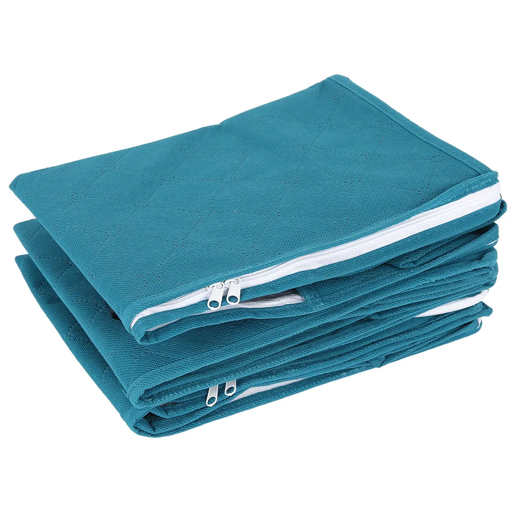 3pcs Non-woven Foldable Storage Box Portable Clothes Organizer  Tidy Pouch Suitcase Home Storage Box Quilt Storage Container Bag
