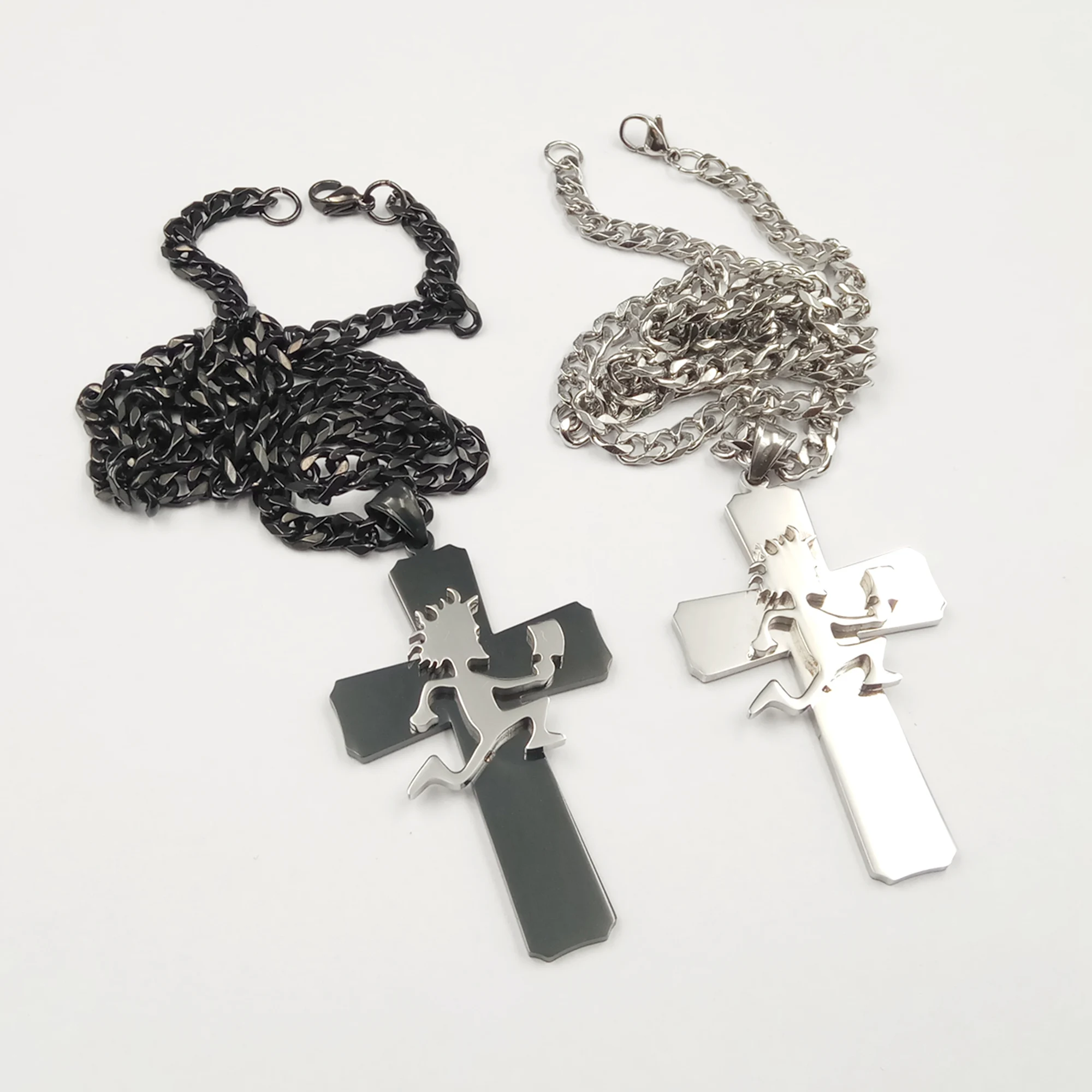GNAYY Mens Hip-Hop ICP Hatchet man Cross Pendant Stainless Steel Chain Necklace 24'' | Украшения и аксессуары