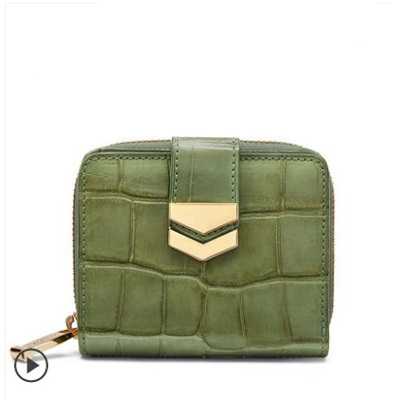 

gete crocodile New purse for lady Large capacity leather purse with short size alligator belly with multiple pockets