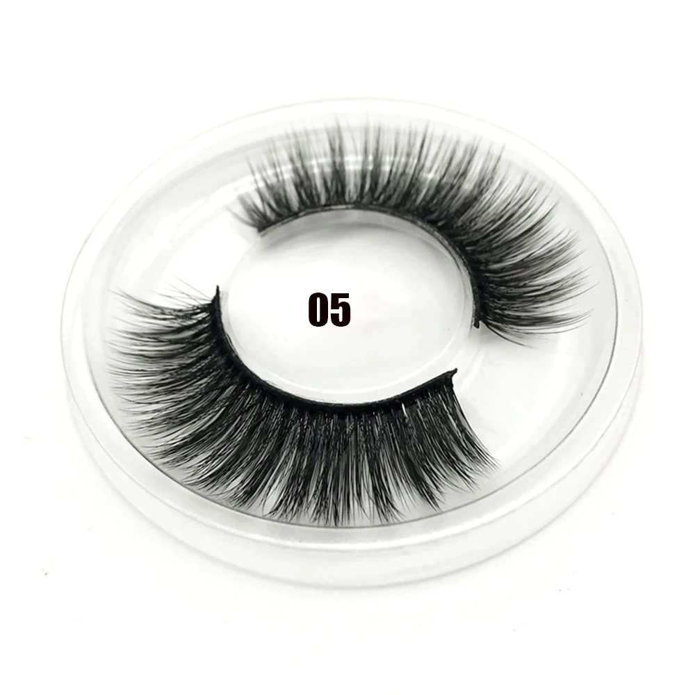 maquiagem long 25mm lashes 3D Mink Eyelashes Natural Makeup False Lashes Criss-cross Wispies Fluffy Eyelashes Extension - Color: 1pairs 13mm 05