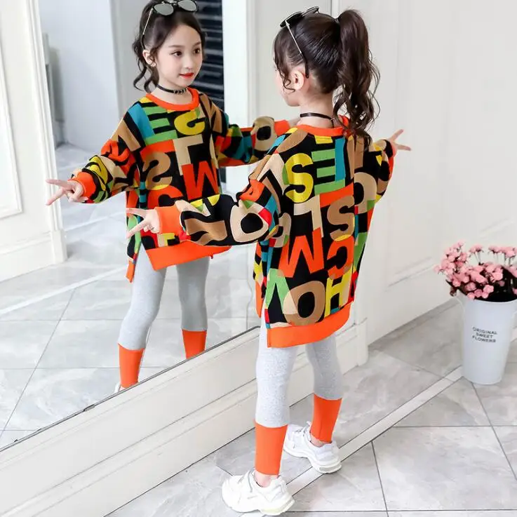 9.12th Girls'Fashion костюм в западном стиле, для девочек спортивный костюм 110-160 см Детские костюмы осень