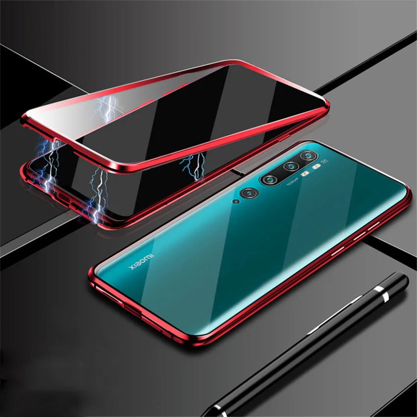 Полный стеклянный магнитный металлический бампер чехол для Xiaomi mi note 10 закаленное стекло задняя крышка для Xiaomi mi note 10 pro mi note 10 Чехол