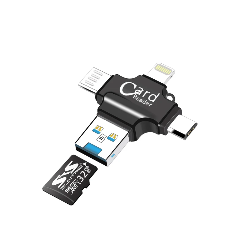 Card Reader 32gb Suntrsi кард-ридер 4 в 1 для usb 2,0 Micro SD карты/TF карты/IPHONE/type-C/смартфон OTG тип внешнего хранения - Цвет: Card Reader 32gb