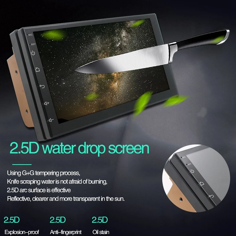 7 дюймов 2 Din Android 8,0 Автомобильный мультимедийный Универсальный плеер Автомобильный gps-навигатор Интегрированная машина умный 2.5D