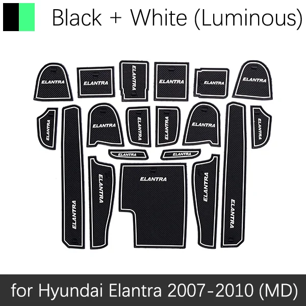 White Luminous Для hyundai Elantra 2011 2012 2013 MD Avante i35 Противоскользящий резиновый подстаканник со слотом для ворот аксессуары автомобильные наклейки - Название цвета: White Luminous